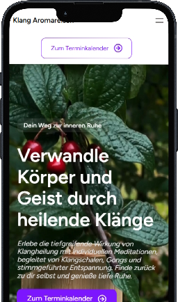 Modern Klassisch Animiert Webdesign fuer Klang Aromareisen in Nuernberg Atondix aus Fuerth