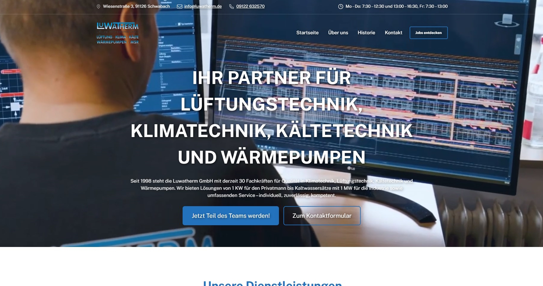 Neugestalltung der Webseite fuer die LuWaTherm GmbH aus Schwabach Atondix schafft eine neue Onlinepraesenz