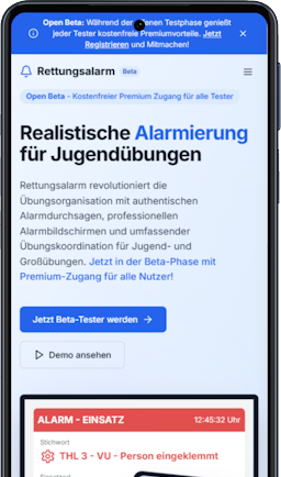Webdesign fuer Homepage von Rettungsalarm aus Fuerth
